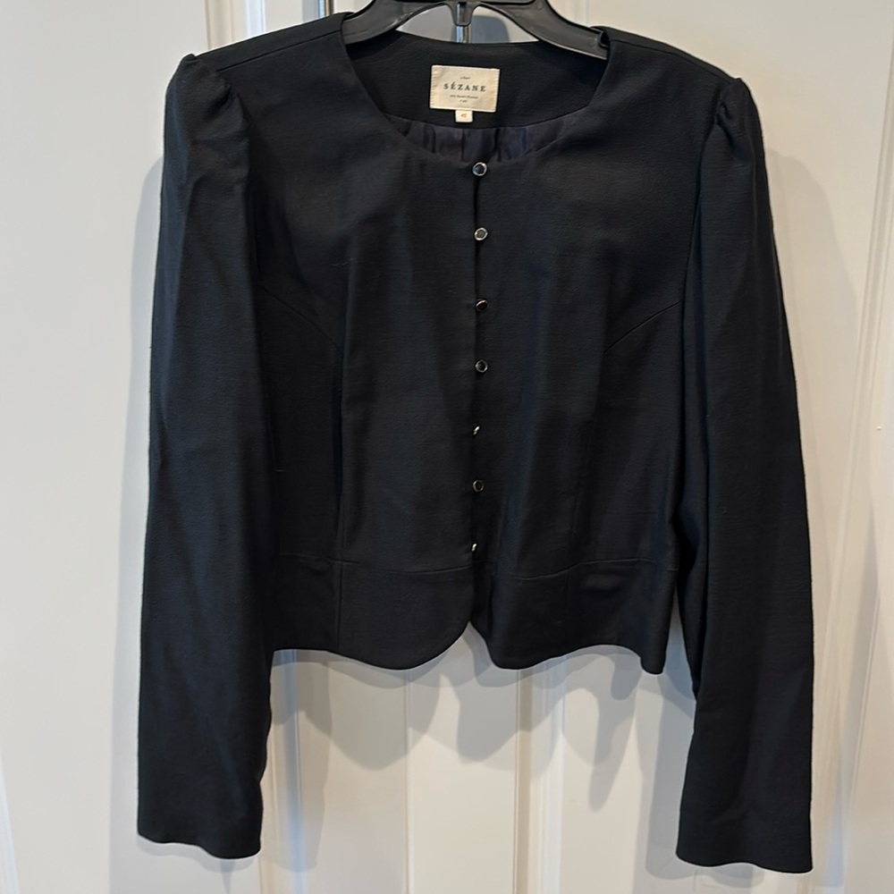 Sézane Alwane Jacket/Blazer Size 42/US 10 Black